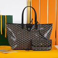 SAINT LOUIS PM 34 IN BLACK GOYARDINE CANVAS AND CALFSKIN